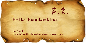 Pritz Konstantina névjegykártya
